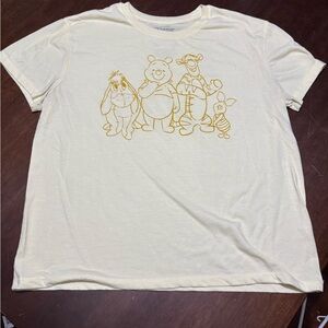 Disney Cream Short Sleeve Tee with Cartoon Characters